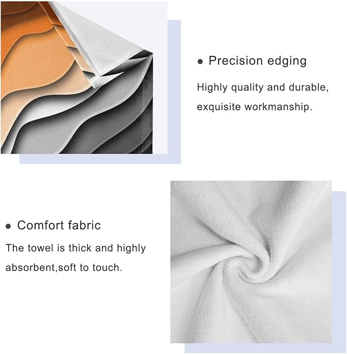 Burn Orange Grey Black Striped Bath Towels Set,Ultra Soft 3 Piece Modern Abstract Beach Waves Towel Set for Bathroom,1 Bath Towel 1 Hand Towel 1 Washcloth,Absorbent Decoractive Bathroom Towels