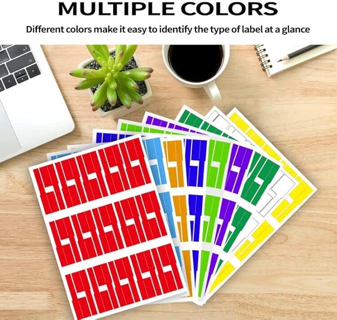 270 PCS Tear Resistant Cable Labels, 9 Colors Waterproof Cable Tags Wire Labels for Management, Cord Label Can Write On, Self Adhesive Wire Label Printable for Laser Printer and Handwriting