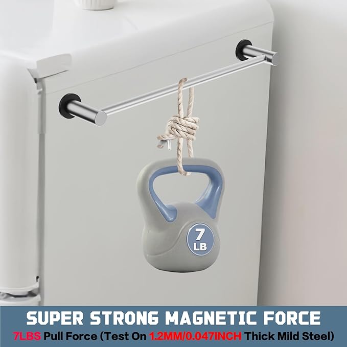 ULIBERMAGNET Magnetic Towel Holder,1 Set Magnetic Towel Rail Silver with Adjustable Length, Non-Slip Stainless Steel Towel Rail for Refrigerator, Oven, Dishwasher, Cabinet, Laundry