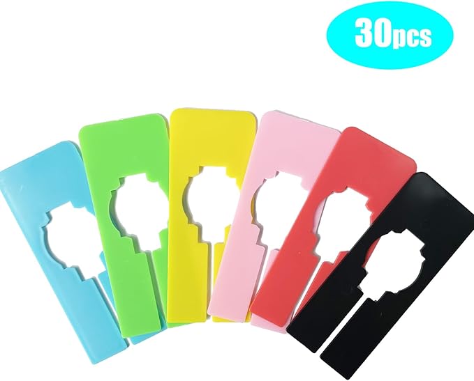 30 Pcs Dividers for Hanging Clothes, Clothing Plastic Rack Size Dividers Rectangular Reusable Closet Separators Closet Labels dividers Closet Clothes Dividers(Colorful)