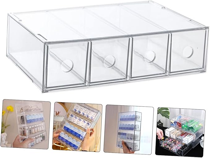 Cosmetics Organizer Acrylic Makeup Box Sections Lipstick Holders Vanity Organizer Storage for Beauty Products