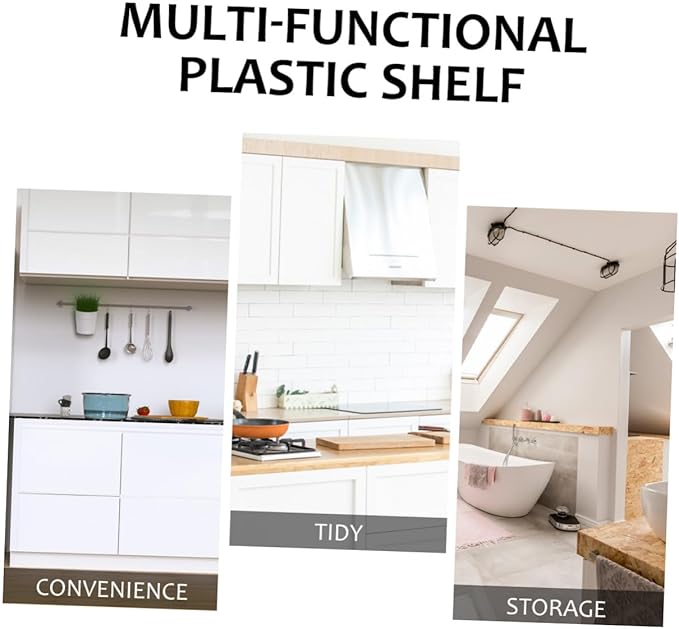 1Pc Multi Functional Plastic Storage Rack Elegant Kitchen and Bathroom Organizer Space Saving Draining Shelf for Seasoning and Essentials Coffee Color Minimalist Design