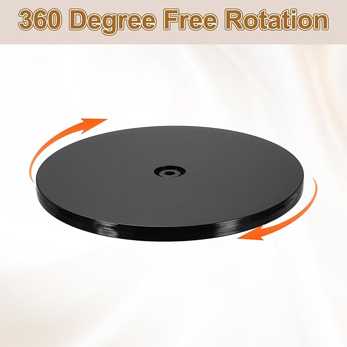 uxcell 4Pack Acrylic Lazy Susan Turntable, 8" Spinner Lazy Susan Turntable Organizer, Acrylic Ball Bearing Rotating Tray for Pantry Spice Rack Decorating, Black