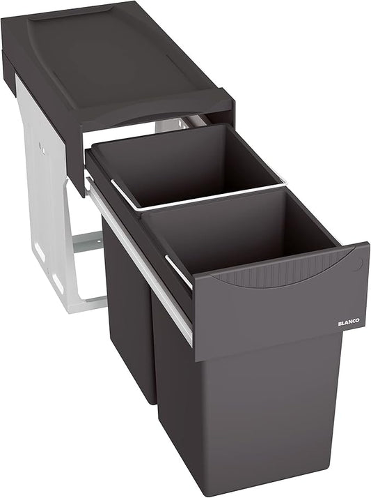 Blanco 526376 Botton II 30/2 Kitchen Waste sorter Container 30/2-526376, Black, 48,2 x 25,1 x 40