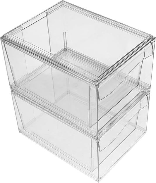IMIKEYA 2pcs Detachable Acrylic with Drawer Multi-function Makeup Organizer for Bathroom and Vanity Storage Stackable and Easy to Clean Storage