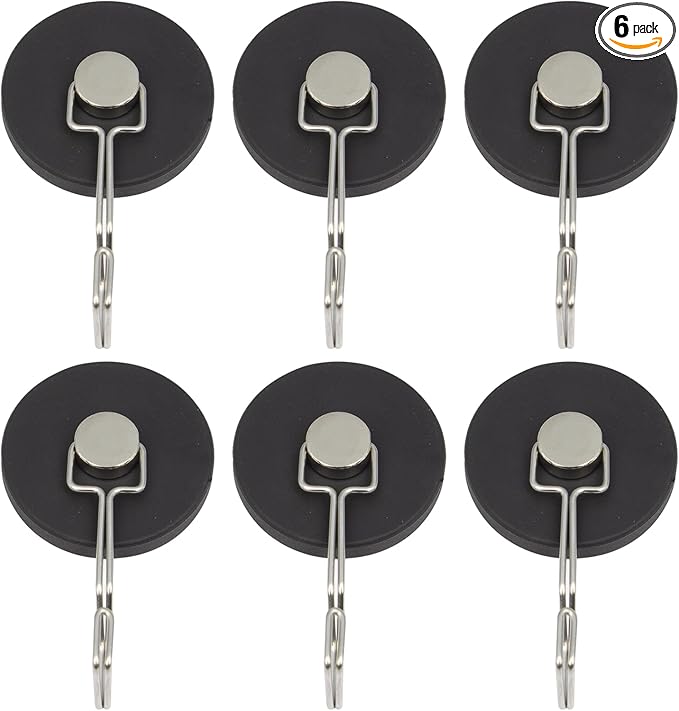 30LBS Heavy Duty Magnetic Hooks with Anti Slip Rubber Coating