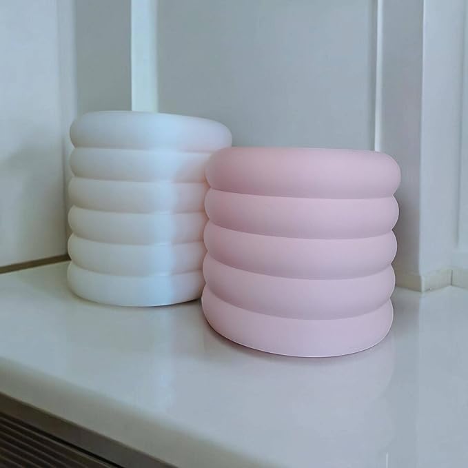 Modern Makeup and Desk Organizer Cup Set | Minimalist Ribbed Storage Containers | Compatible with Handcrafted Eco Friendly Home Decor
