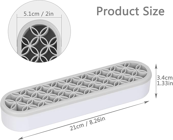 Unaone Silicone Makeup Brush Holder, Multipurpose Beauty Tool Organizer Make up Brush Storage Stand for Painting Pen Brushes Nail Clippers Drill Pens Ruler Sewing Craft Tools (Grey)