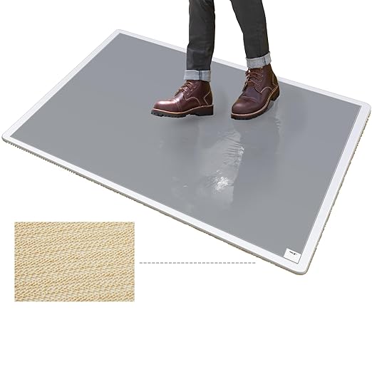 Nuanchu Adhesive Mat Pad Include 1 Sticky Non Slip Base Pad 2 Tacky Dust Mats Construction of 30 Sheets (60 Sheets Total) for Clean Room Science Lab Matting Laboratory Hospital(Gray,24x36 Inches)