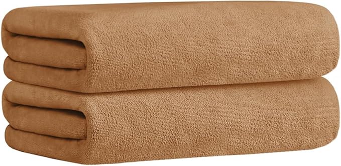 Microfiber Bath Towels, Bath Towel 4 Pack 30" x 60", Oversized, Soft, Super Absorbent and Fast Drying, Bathroom Towel Set for Sport, Fitness, Yoga, Beige