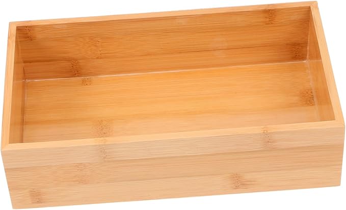 Made Bamboo Storage Organizer Compact Desktop Container for Home Items Multi-functional Khaki Bamboo Box with Simple Design Space-saving and Easy to Use