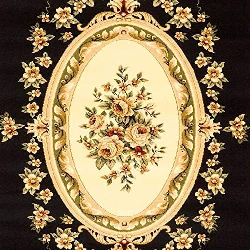 SAFAVIEH Lyndhurst Collection Runner Rug - 2'3" x 8', Black & Ivory, Traditional European Medallion Design, Non-Shedding & Easy Care, Ideal for High Traffic Areas in Living Room, Bedroom (LNH218A)