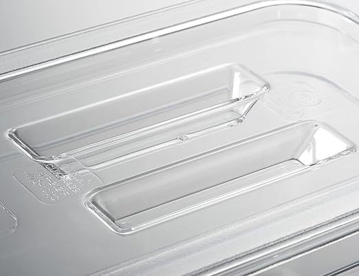 CURTA 6 Pack NSF Notched Food Pan Cover, Full Size Clear Polycarbonate Lid with Handle for Commercial Food Pan, Dishwasher & Freezer Safe Plastic Clear