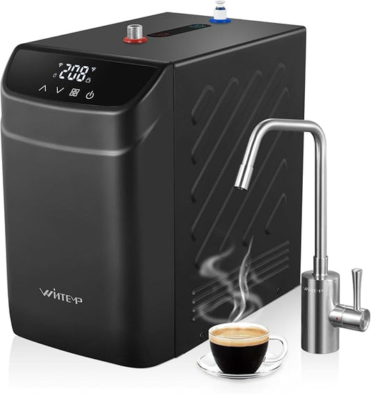 Instant Hot Water Dispenser 110V, Under-Sink Hot Water Boiler with Faucet, 3.4 Qt Stainless Steel Tank, Digital Temperature 113–208°F, Energy-Efficient Design, Quiet Operation & Child Safety Lock