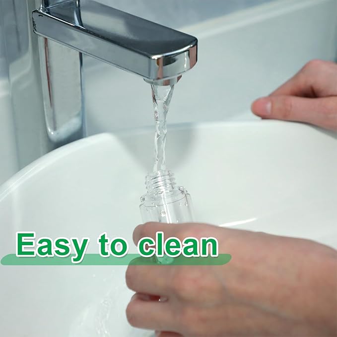60 Pcs Clear Airless Pump Bottles Refillable Cosmetic Travel Size Dispenser Vacuum Plastic Travel Bottles Empty Spray Pump Dispenser Liquid Toiletry Container(1.7 oz)