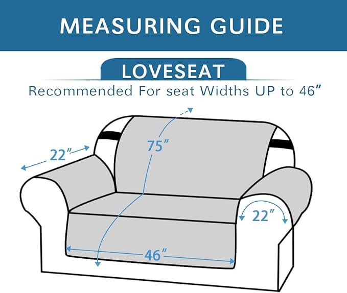H.VERSAILTEX Sofa Protector for Dogs/Cats/Pets Sofa Covers Slipcover Quilted Couch Coveres Loveseat Covers with Non Slip Elastic Strap Water Resistant Seat Width: 46" (Loveseat, Khaki/Beige)