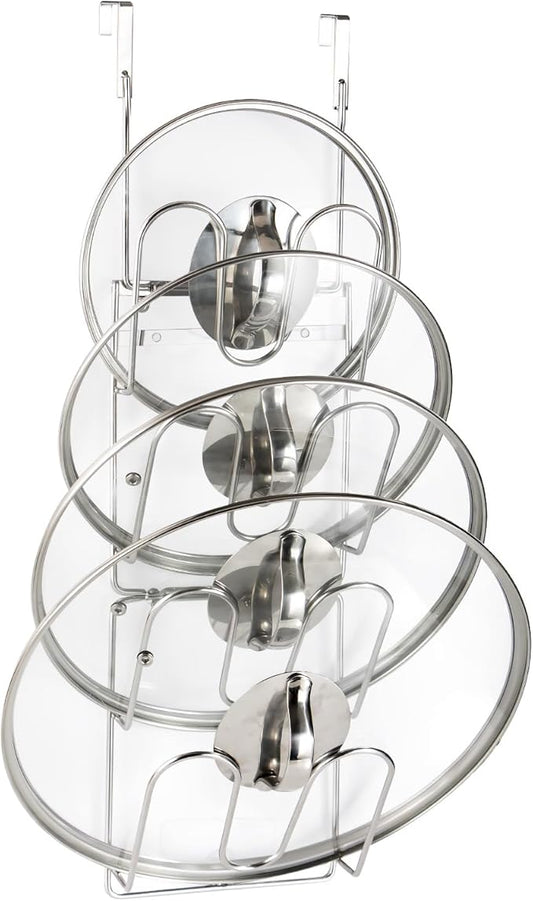 YQh The-Cabinet Pot Lid Organizer,Door Mounted Pot cover rack,Pot Lid Storage,Cabinet-Hanging Type Pot Lid Rack,304 stainless steel Pot cover support in kitchen, cabinet and food cabinet
