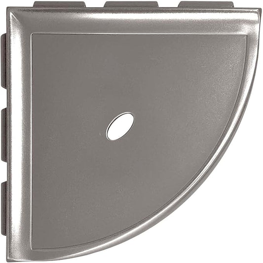 Questech 8" Corner Shower Shelf - Lugged for New Construction, Shower Organizer for Tiled Walls, Corner Caddy Soap Dish Bathroom Storage, Metro Lugged, Brushed Nickel Finish