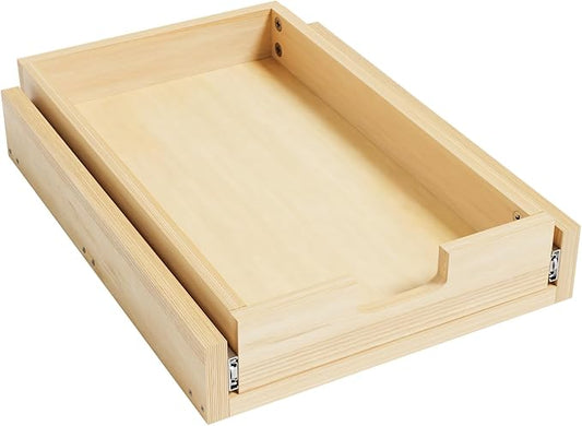 Pull Out Cabinet Organizer, 11''W×21''D Sliding Drawers for Cabinets, Soft Close Slide Out Wooden Pull out Drawers, Base Cabinet Organization for Kitchen, Pantry, Bathroom