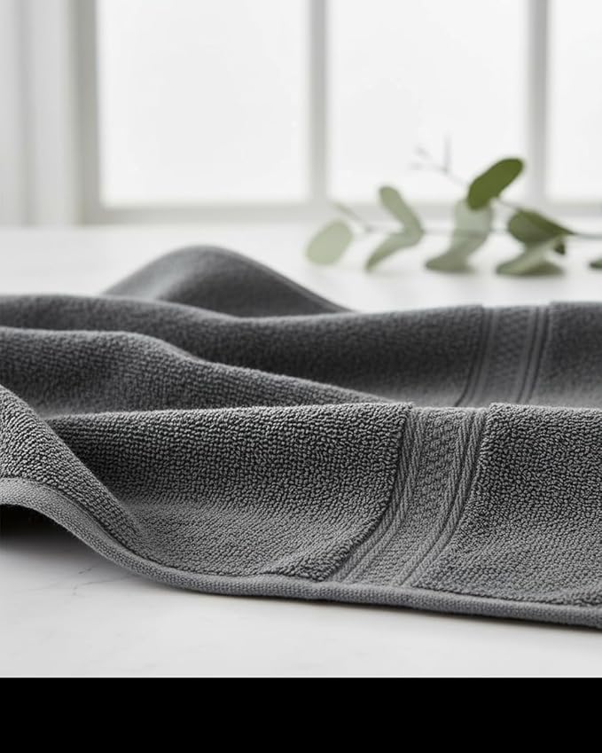 HOME ESSENTIALS Beige 8 Piece Bath Towel Set, 100% Cotton Soft & Super Absorbent Towels for Bathroom 2 Large Bath Towels, 2 Hand Towels, 4 Washcloths, Quick Dry for Home, Gym & Spa