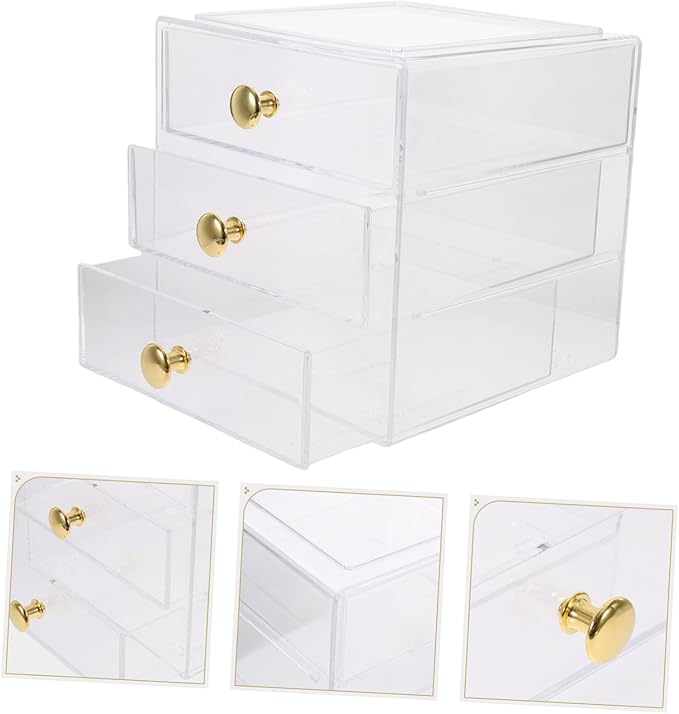 Three-layer Drawer Storage Box Makeup Organizer Desktop Drawer Organizers for Sundrys Kitchen Countertop Lids
