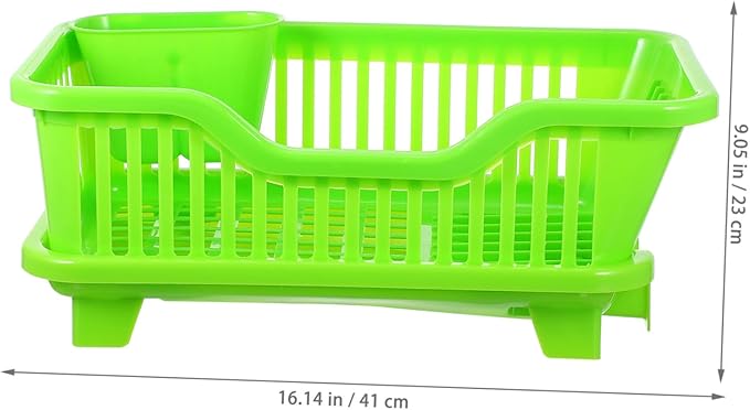Multifunction Plastic Tableware Holder with Side Drainage Water Draining Cutlery Rack for Kitchen Sink Medium-Sized Bowl and Bottle Organizer Rack Easy to Clean and Use