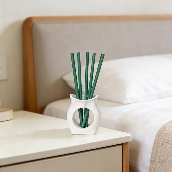 Non-Toxic Air Freshener Stix - Natural Essential Oils Infused, 30 Days Long-Lasting Freshness, 5 Pcs 6" Per Pack for Car Home Office，Ceramic Base not Included (Rainwater and Bamboo)