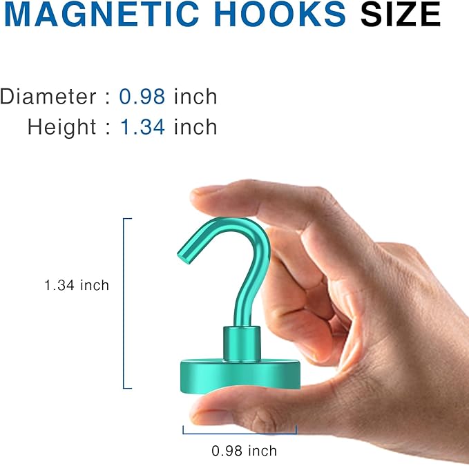 LOVIMAG Cruise Ship Essentials, 85Lb Magnetic Hooks for Cruise Cabins, Strong Magnetic Hooks for Hanging, Refrigerator, Celling, Grill, Fridge, Kitchen-12Pack