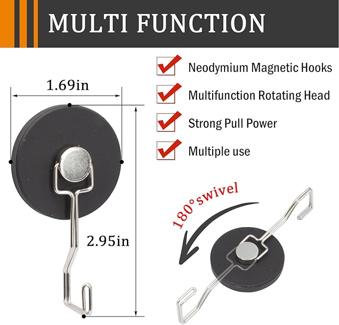 Heavy Duty Rubber Magnet Hooks for Cruise Cabins