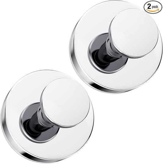 Suction Cup Hooks for Shower, Bathrooms Wall, Glass Door, Mirror, Kitchen–Towel, Robes, Coat, Hanging up to 15 lbs No-Drill Suction Hooks–Waterproof & Rustproof (Chrome, 2 PCS)