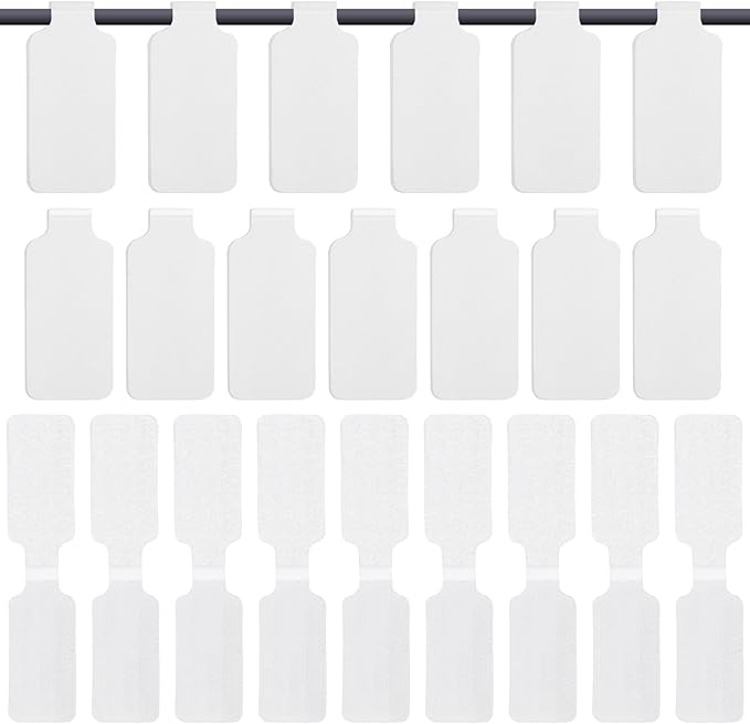 50 Pack Nylon Writable Self-Adhesive Labels - White, Waterproof, Reusable Cable Tags for Electronics, Computers & Cable Management