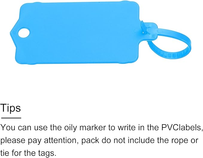MECCANIXITY Plastic Tags, 1.5x2.5 Inch Blue, 25 Packs - Product Identification, Shipping, Material Labels - Indoor/Outdoor Use