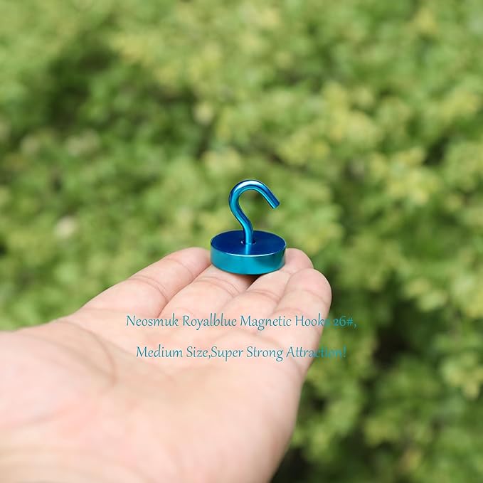 Neosmuk Magnetic Hooks, Cruise Ship Essentials, 8lb+ Heavy Duty Magnetic Hooks for Cruise Cabins, Refrigerator, Grill, Hanging, and Travel | Extra Strong Must-Haves Magnet Hook,RoyalBlue