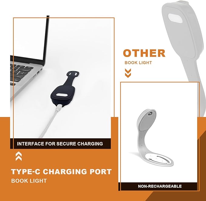 Rechargeable Kids Book Light, Cute Bookmark Reading Light for Kids, Dimmable Portable LED Book Light for Reading in Bed, Eye-Caring Bedtime Reading Lamp for Children & Travel, Black