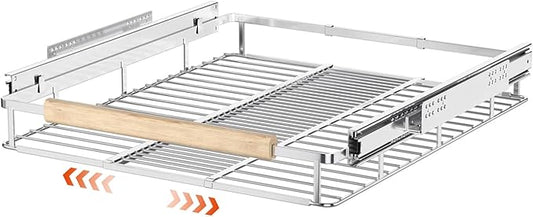 SANNO Expandable Slide Out Shelf Organizer, Pull Out Cabinet Shelves for Under Sink, Pantry & Cupboard, 1 Pack