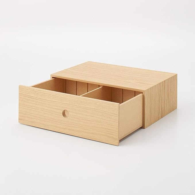 MUJI 82603316 Wooden Accessory Storage, 1 Tier, Approx. Width 9.9 x Depth 6.7 x Height 3.3 inches (25.2 x 17 x 8.4 cm)
