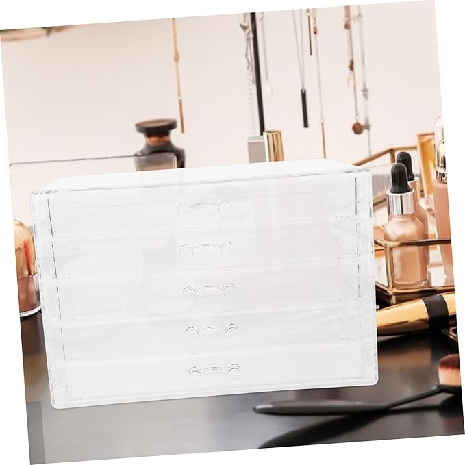 Cabilock Five Drawer Storage Box for Makeup Jewelry Organizer Acrylic Countertop Minimalist