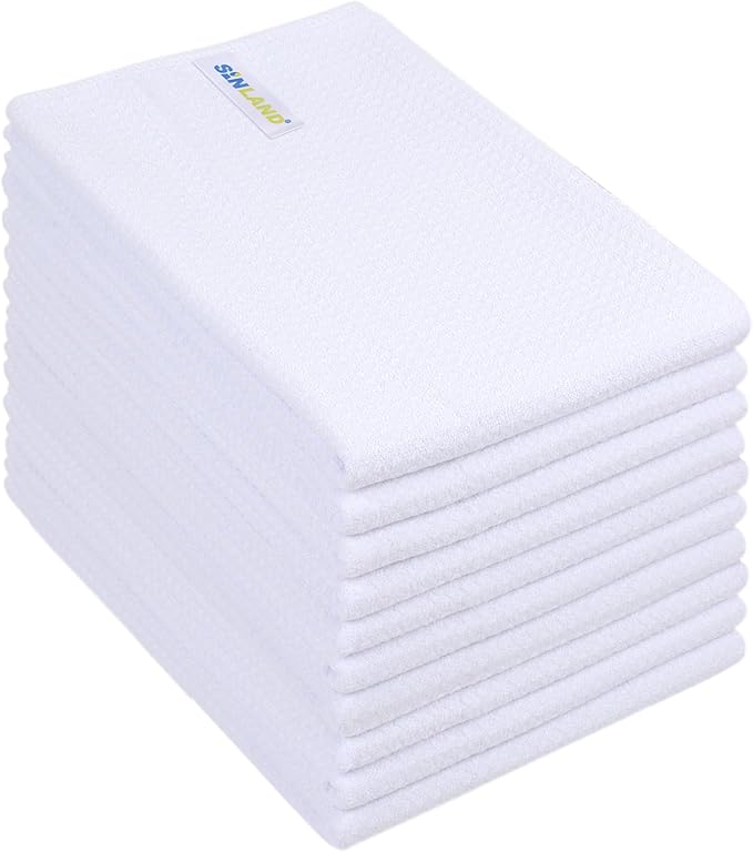 Microfiber Kitchen Towel Premium Sublimation Blank Towels Fast Drying Tea Towel Polyester Dish Towels for Drying Dishes 20 Inch X 28 Inch 10 Pack White