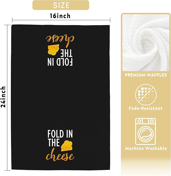 Funny Towels Gifts, Fold in The Cheese Towels for Kitchen Bathroom Decor (16x24 inches)