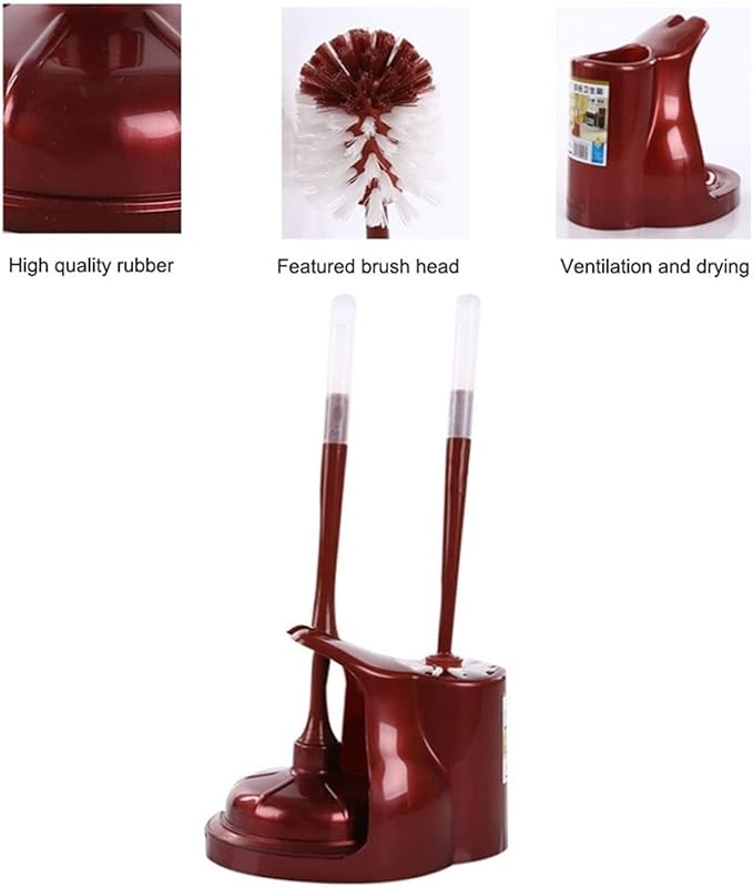 Household Toilet Plunger with Brush,2-in-1 Plunger and Toilet Brush Combo with Holder for Bathroom Storage Organization Deep Cleaner (Color : Red)