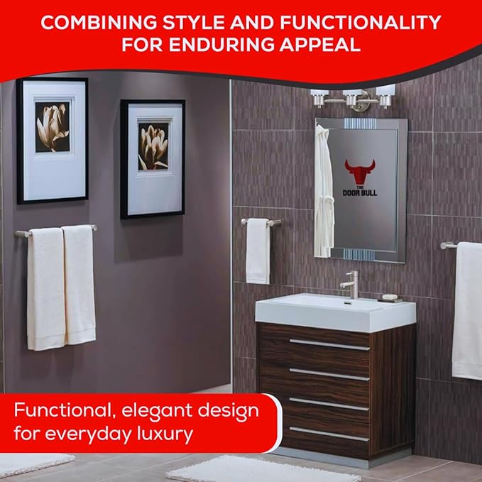 Contemporary Design 4-Piece Bathroom Hardware Accessory Set, Bathset 24 Inch Towel Bar, Hand Towel Bar, Toilet Paper Holder and Robe Hook, Rack Set Wall Mounted (Brushed Nickel, 4 Piece Set)