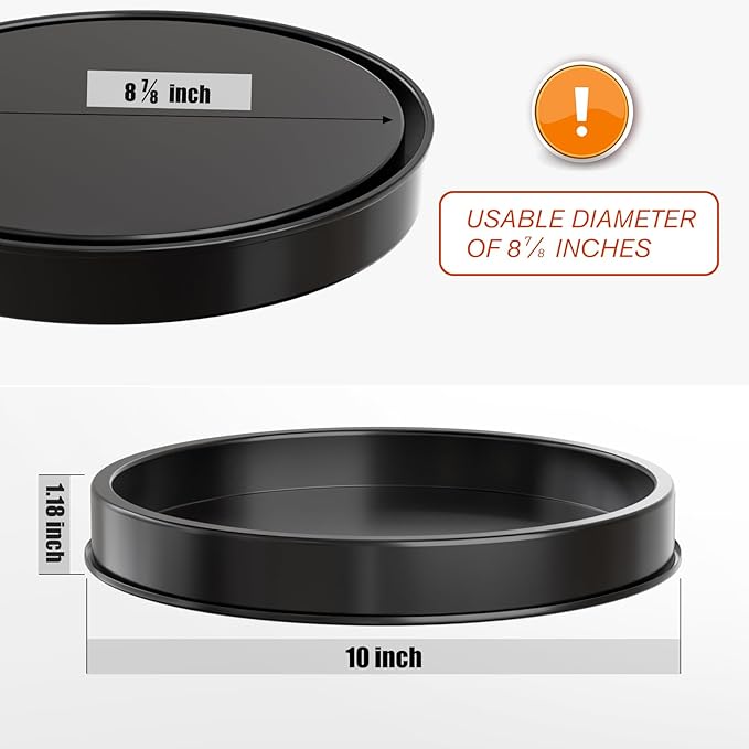 HGF Decorative Tray for Coffee Table,10 Inch Lightweight Metal Round Trays for Kitchen Sink Countertop Organizer Dining Table Centerpiece for Display Candle Vase, Black Round Tray for Bathroom Decor