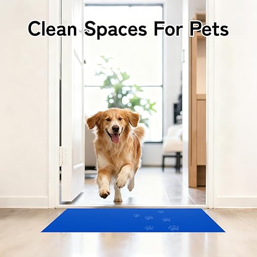 Adhesive Mat Tacky Pads 24" x 36", (Case of 4 Packs, 30 Sheets/Packs, 120 Sheets Total) Blue Cleanroom Floor Sticky Mats Capture Dirt for Laboratory, Construction, Hospital, Shoes, Pet, Gym