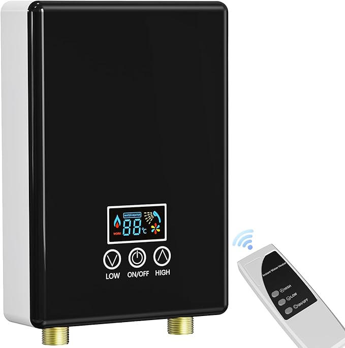 Tankless Electric Water Heater,110V 5500W Under Sink Instant Water Heater with Digital Display Touch Screen&Remote Control On-Demand for Point Of Use for Kitchen,Laundry,RVs