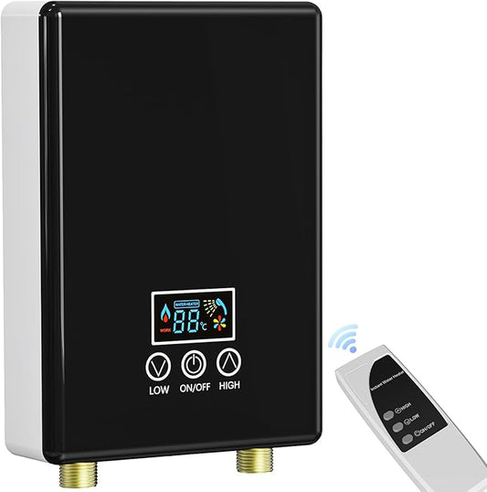 Tankless Electric Water Heater,110V 5500W Under Sink Instant Water Heater with Digital Display Touch Screen&Remote Control On-Demand for Point Of Use for Kitchen,Laundry,RVs