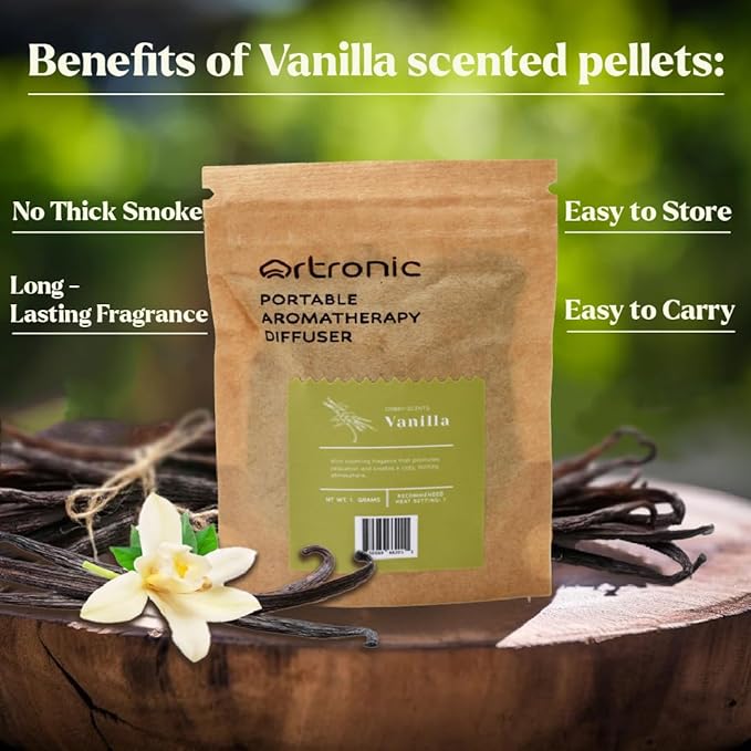 Aroma Diffuser-Compatible Scent Granule Starter Kit: Vanilla,10g, Refills for Orbby Incense Burner