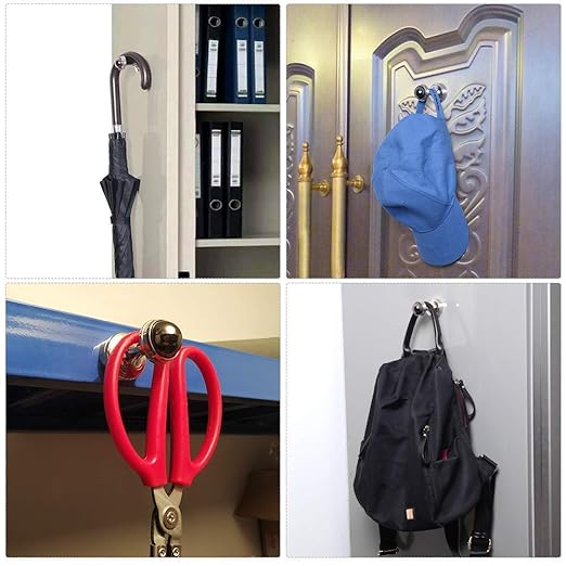 Magnetic Hooks for Hanging Coats, Magnet Hooks Heavy Duty Magnet Holder, Neodymium Rare Earth Magnet for Home, Office, Bags, Workplace or Traveling. Pack of 2