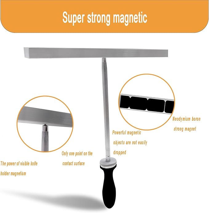 Stainless Steel Magnetic Knife Holder 12 Inch for wall,Multi-Purpose Functionality Adhesive Magnetic knife Strip as Office magnetic tool manager,kitchen Magnetic Tool Organizer.