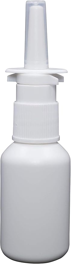 Snoot! 100-Pack 1 oz Nasal Spray Bottle Mist Sprayer - Empty Refillable White Plastic Spray Bottles - Reusable Nose Sprayer for Nasal Medications