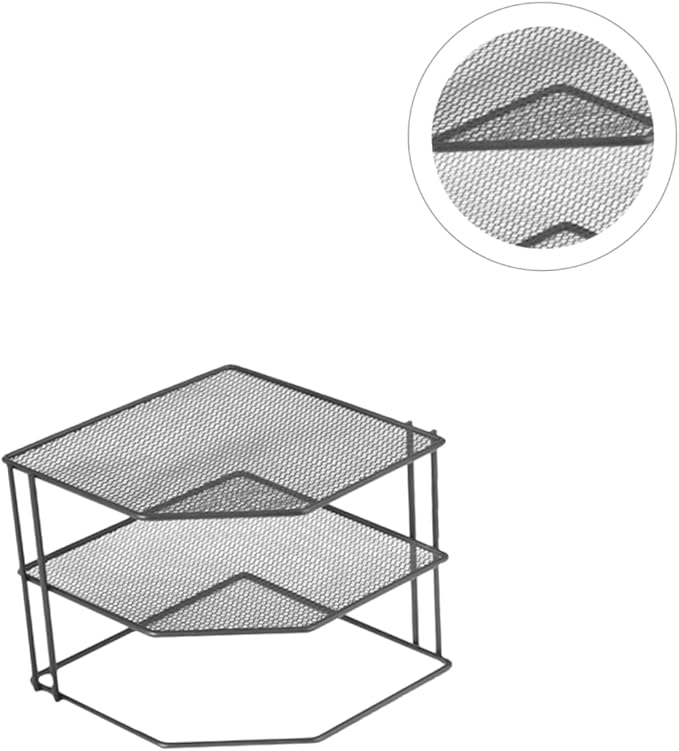 Luxshiny 1Pc Multi Functional Triangle Craft Kitchen Condiment Rack Black Storage Organizer for Clean and Organized Minimalist Design